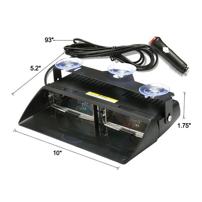 12V 16 koralików LED Światło samochodowe policyjne Światło stroboskopowe Awaryjne światło ostrzegawcze z przyssawką do przyczepy z zapalniczką Model 18