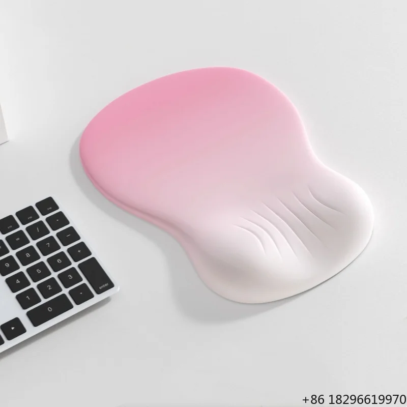 Custom Gradient Anime Style Ergonomic Mouse Pad with Silicone Base and Groove Wrist Rest for Office Gaming