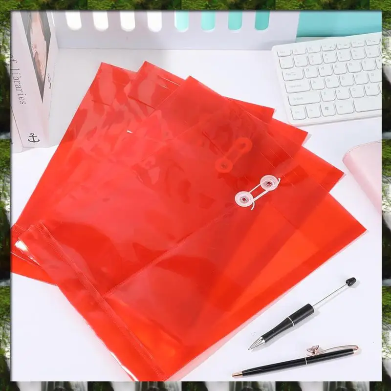 The New 12PCS Plastic File Folders For Documents,A4 Plastic Envelopes Folders With Snap Closure And String Tie,For School Home