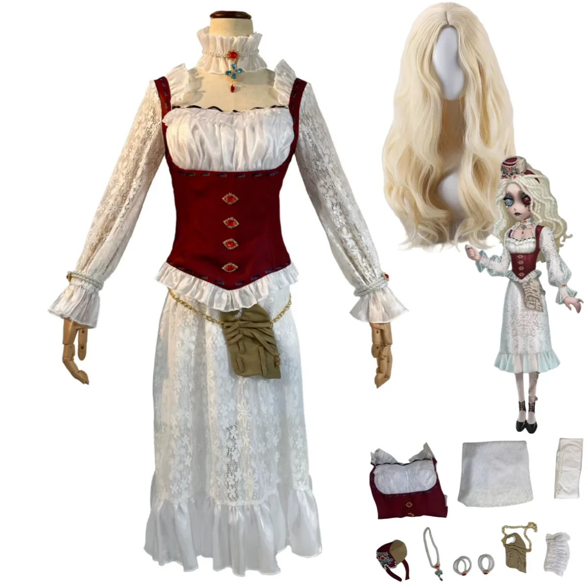 Jupe blanche, uniforme de Style ethnique pour femme, Costume de carnaval Sexy, identité de jeu V Ada Mesmer, Costume de Cosplay de psychologue, 2025