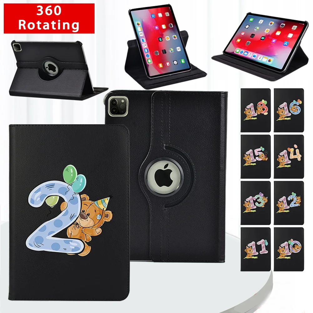 

360 Degrees Rotating Leather Flip Tablet Case for Apple Ipad Air 1/Air 2/Air 3 10.5/Air 4 10.9/Air 5 Smart Wake Up Stand Cover