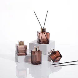 Reed Diffuser Bottle Dark Brown Color Aromatherapy Glass Container Decorative Accessory