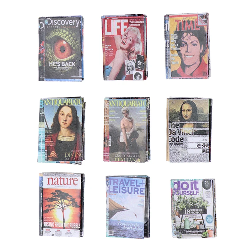 3pcs/set 1:12 Dollhouse Miniature Book Mini Magazine Model Accessories Toys