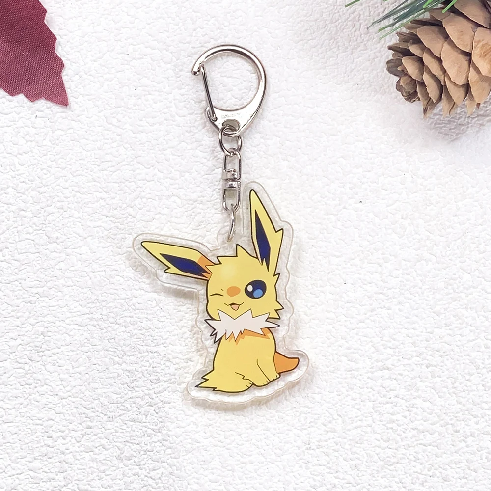 1/9 Stück Anime Pokémon Eevee Schlüsselanhänger Zubehör Acryl Niedliche Anhänger für Taschen Lustiger Schlüsselhalter Rucksack-Dekoration Geschenke – Detail 11