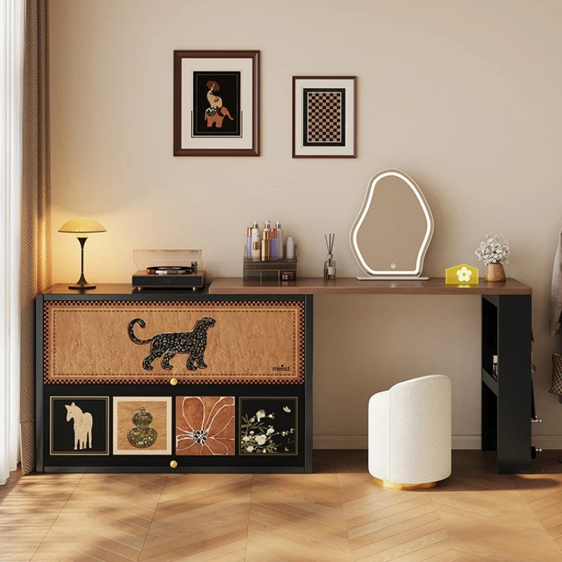 

Carbon steel medieval dresser chest cabinet integrated retro master bedroom bedside wrought iron makeup table new