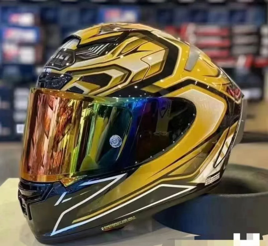 Full Face Motorcycle helmet X14  X-Spirit III AERODYNE gold  helmet Riding Motocross Racing Motobike Helmet