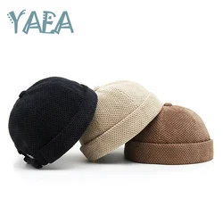 YAEA Women Men Retro Dome Beanie Hats Simple Classic Brimless Hats New Adjustable Cotton Skullcap Docker Bucket Cup Dad Hat