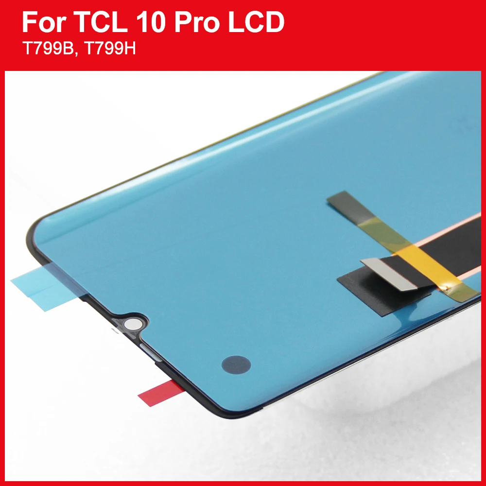 Tela LCD para TCL 10 Pro, Painel de Toque, Substituição do Conjunto Digitador, T799B, T799H, 10 Plus, Novo