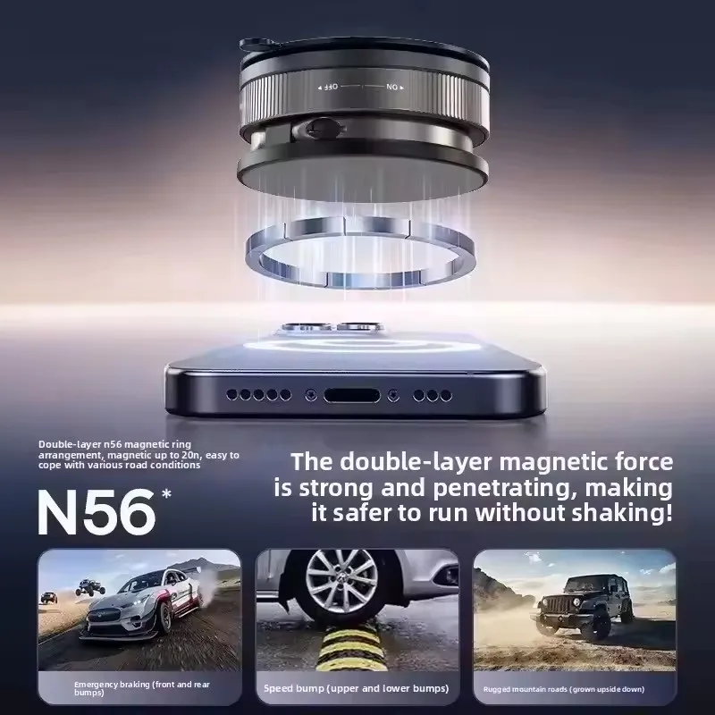 حامل هاتف مغناطيسي مفرغ T30، لقفل دوار قابل للتعديل لتركيب الهاتف بكوب الشفط، لسيارتك/صالة الألعاب الرياضية/المرآة #3