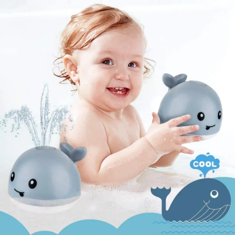 لعبة المياه العائمة لحمام الأطفال - رأس دش لطيف لرش الحوت والبط، ملحقات لعب الحمام الممتعة للأطفال في الاستحمام #1