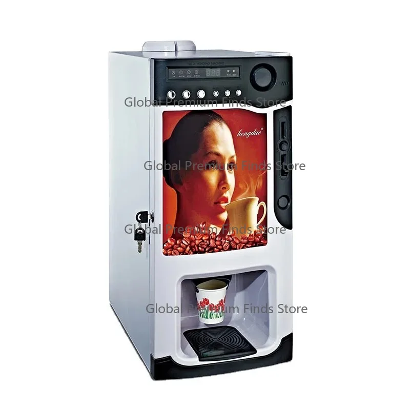 

Commercial Coin Coffee Machine 3 Canisters 1600ml*3 Vending Coffee Machine Automatic Drip Coffee Making Machine 820w
