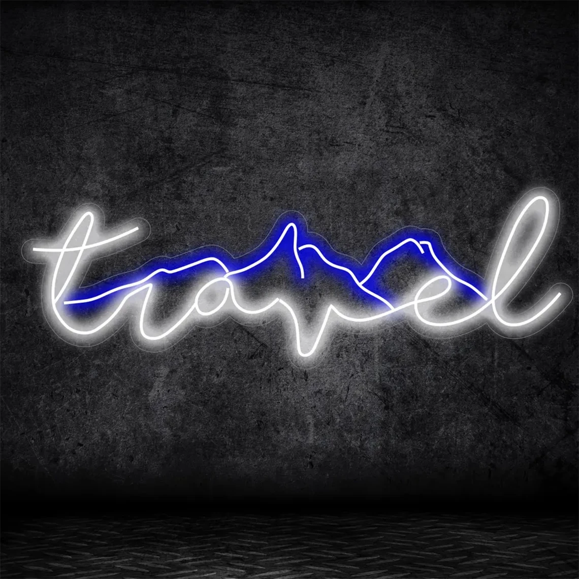 

Travel Mountain Neon Sign,Mountain Neon Sign, Home Office Art Wall Decor