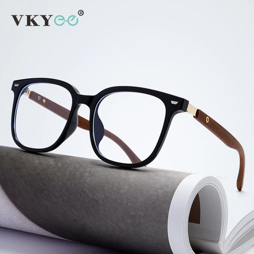Imagen 2 del producto VKYEE clásico Vintage geométrico cuadrado diseño de marco grande Anti luz azul gafas fotocromáticas prescripción personalizable 537876