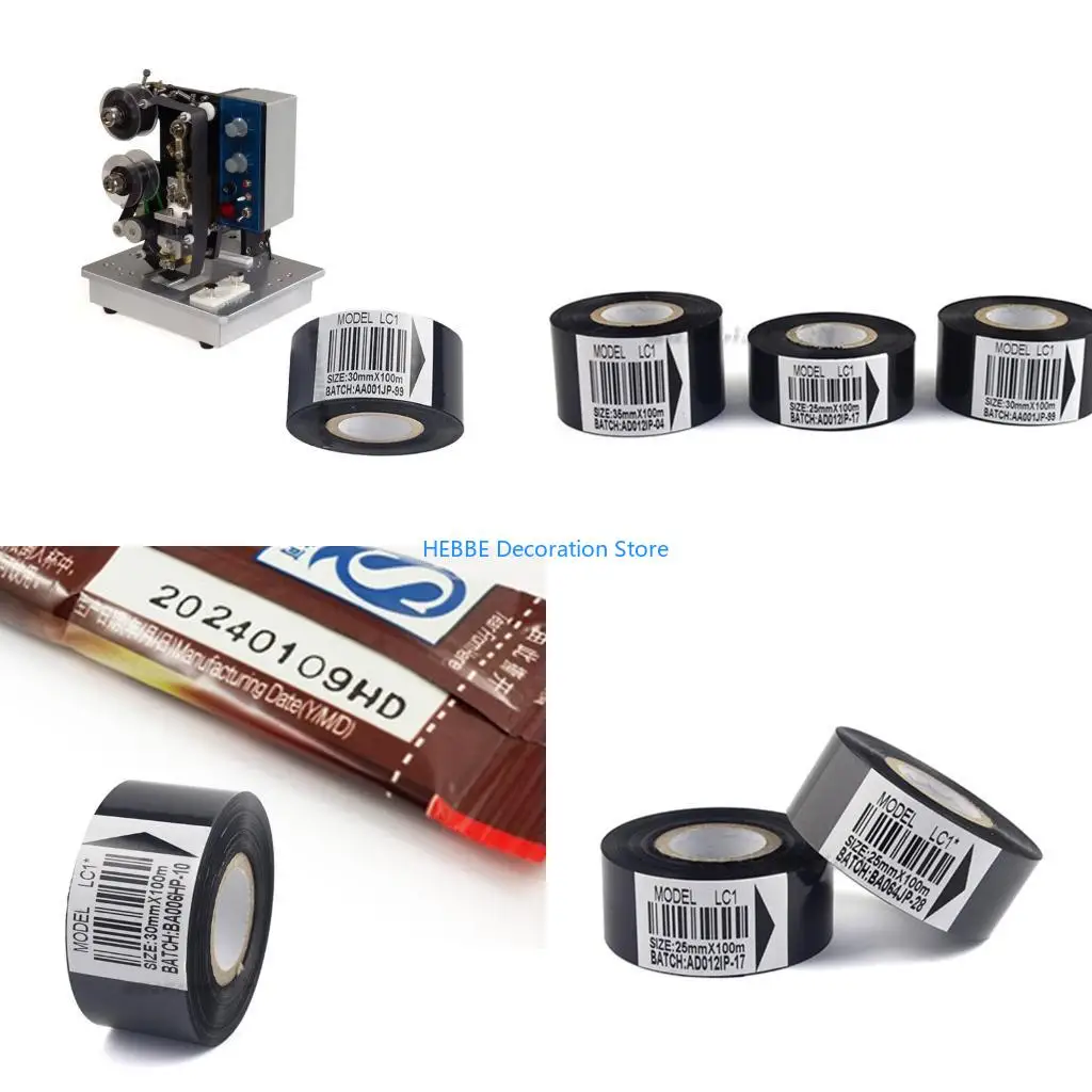 B0KC SmudgeProof Printing Ribbon Works for HP241,241B,241S,TJ08,DY8,DY6 Coding Machines In Harsh Temperature Conditions