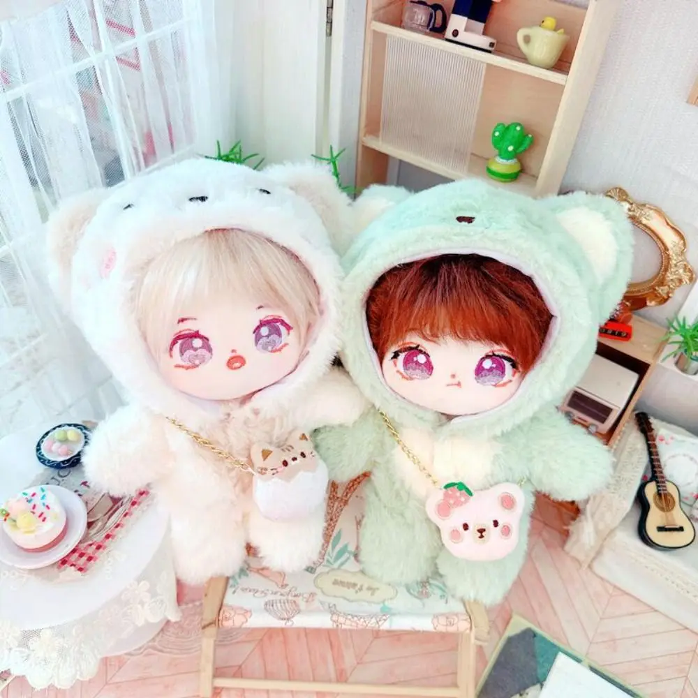 20cm Doll Clothes Hoodies Rompers Doll Animal Fur Coat Doll Bags For Cotton Stuffed Dolls Toys Accessories Idol Doll Outfit Suit