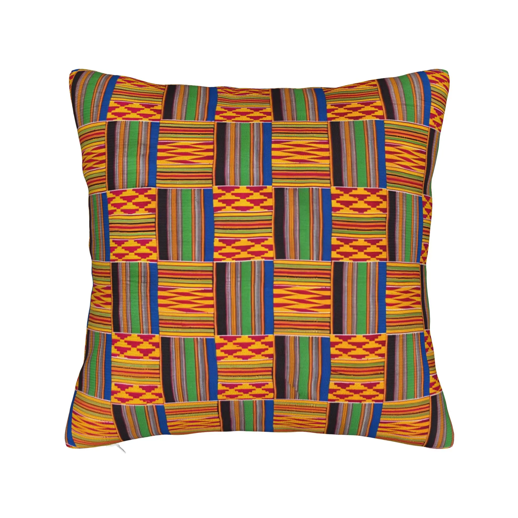 African Pattern Authentic Kente Cloth Pillow Cover  Comfy Cushion Cover Morden Pillow Case For Sofa Car Home Decor