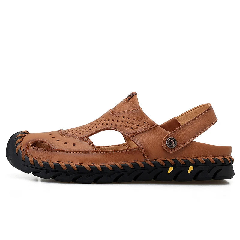 Sandals Shoes For Men Flip-flops Health Summer Men's Natural Genuine Leather Orthopedic Summer Casual Platform Sandals Plus Size