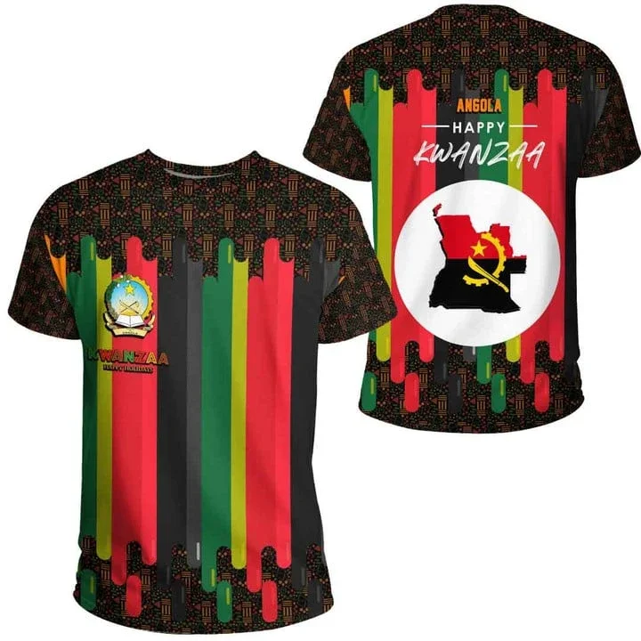 Angola Flag Map 3D Print T Shirt For Men Clothes National Emblem Sport Jersey Dashiki Festival Gift Women Tshirt Kids Streetwear