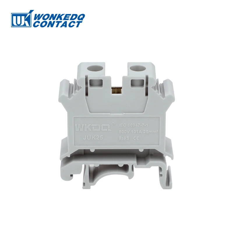 5Pcs UK-25 Screw Din Rail Terminal Block, 25mm² Cable Plug Feed-through Connection, Strip Wire Electrical Connector UK25