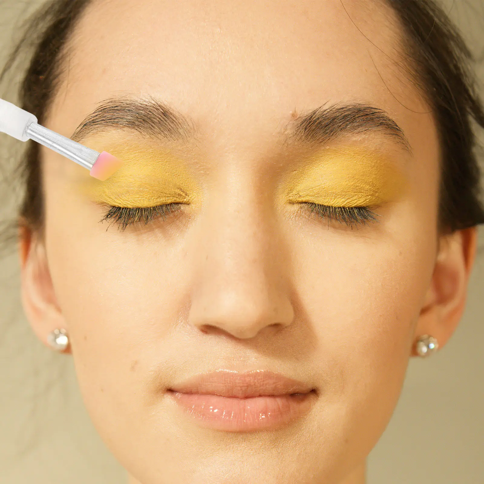 

Набор из 6 силиконовых аппликаторов для макияжа с угловатой кистью для бровей и щипцами для завивки ресниц, многоразовые, не деформируемые, для теней и макияжа глаз