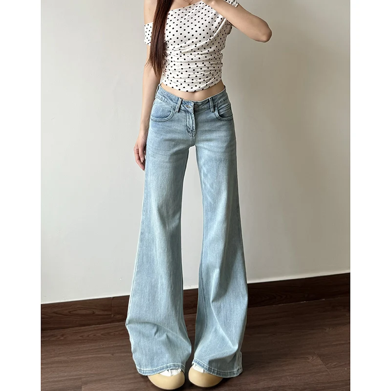 

High Waist Flared Jeans Women's Premium Straight Leg Wide Leg Pants Autumn Winter New Arrival High Quality Denim Trousers