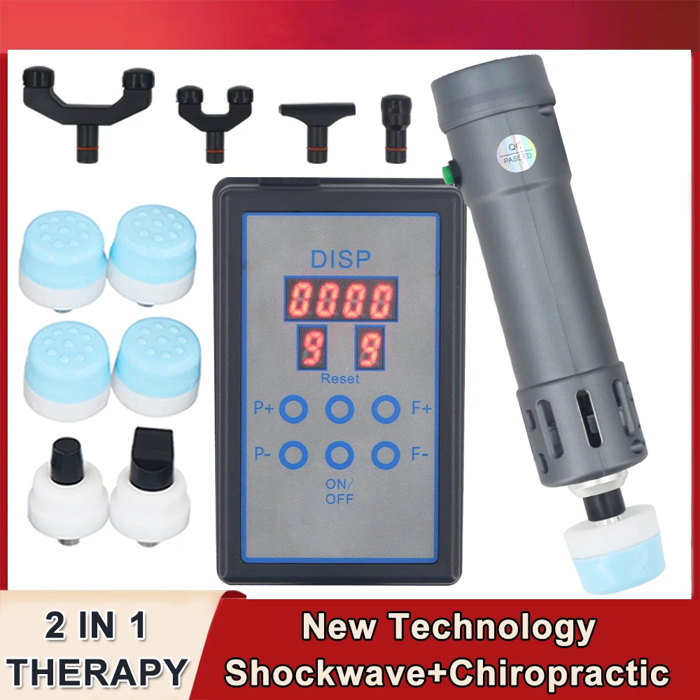 

2 IN 1 Shockwave Therapy Machine Soft Tissue Injury Rehabilitation Massager To Relieve Leg Pain Chiropractic Massage Tool New