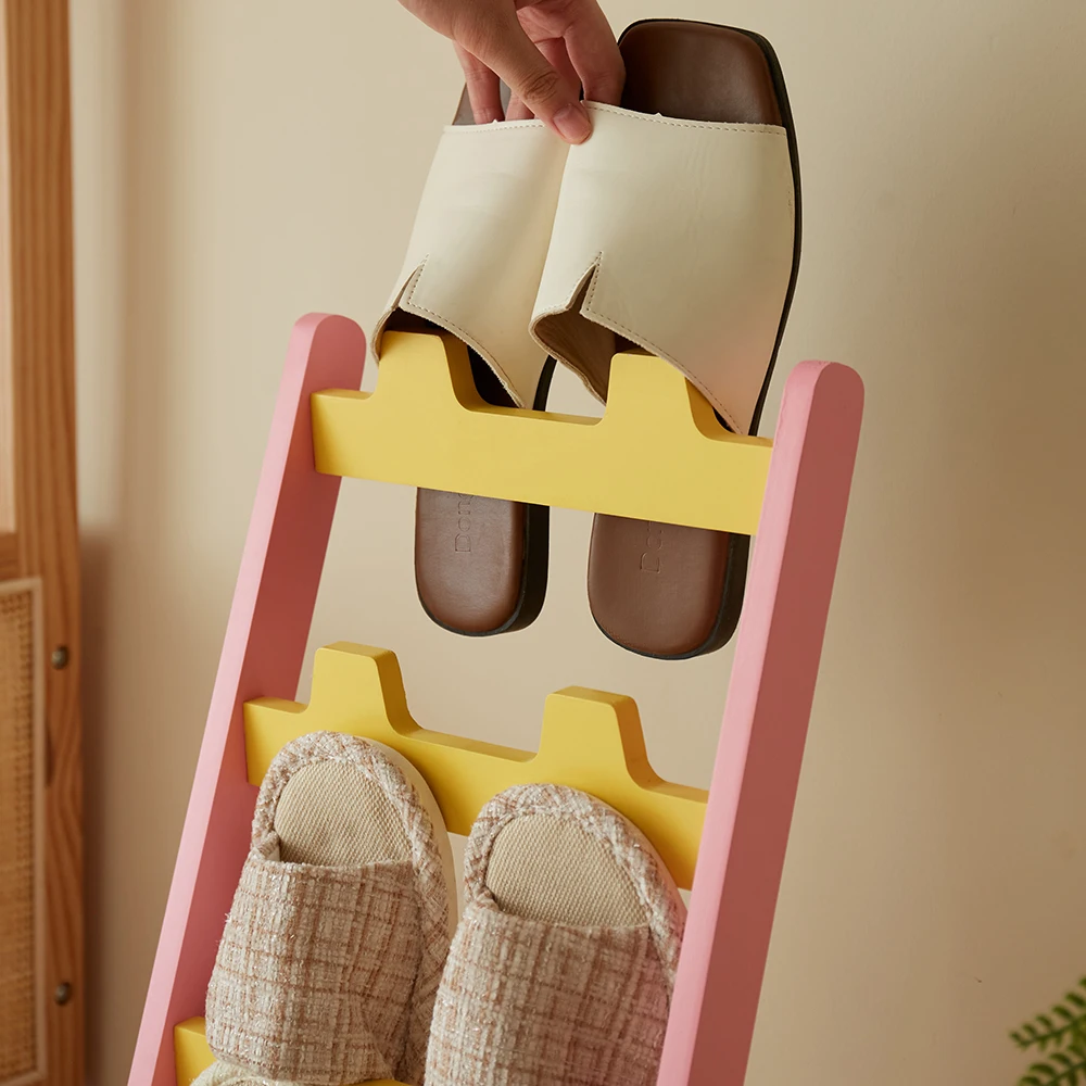 dopamina in legno massello giapponese verticale in legno creativo pantofola rack leggero di lusso nuova porta interna scarpiera posteriore stora