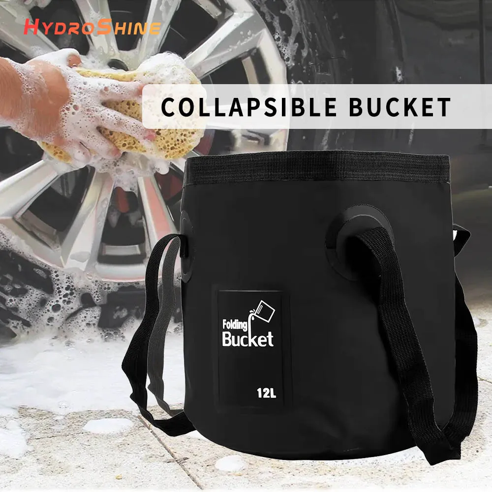 12L Collapsible Bucket Portable Outdoor Travel Foldable Water Bucket Bowl Sink Washing Bag Car Wash Folding Bucket Multifunction