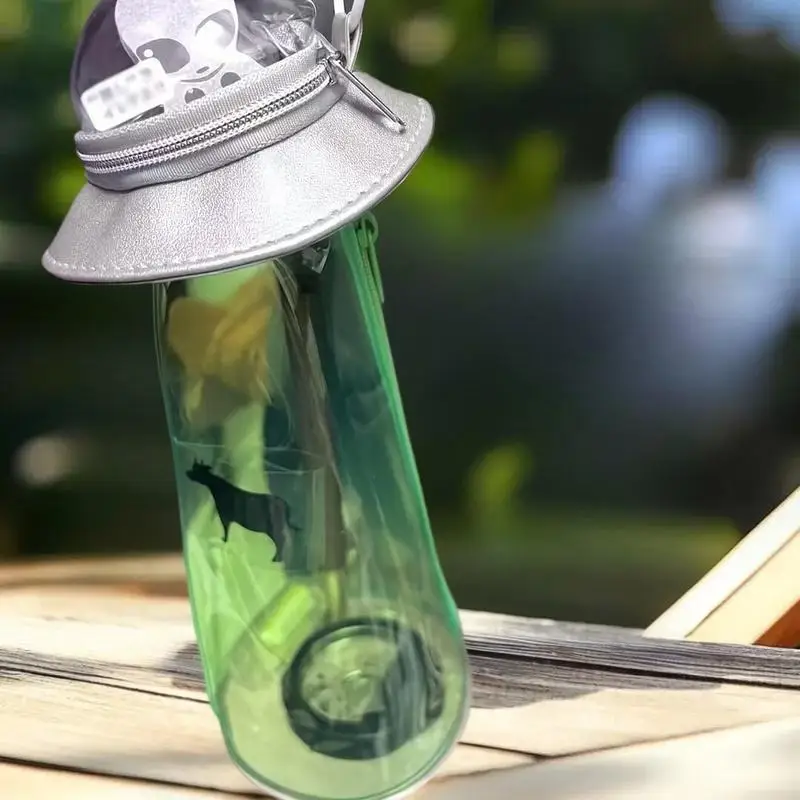 Image of Kreative UFO Alien Raumschiff Stift Tasche Schmerzvolle Puppe Lagerung Lustige Spielzeug Tasche Student Transparente Schreibwaren Tasche Outdoor Geschirr