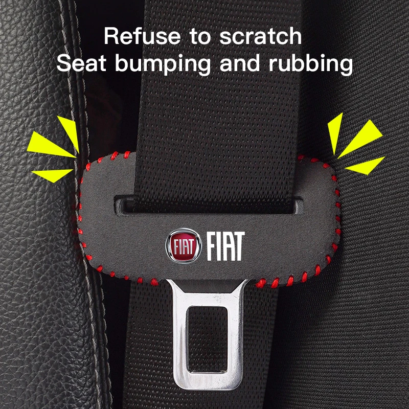 

2Pcs Car Decorative Accessories seat belts Seat Safety Belt Buckle Cover For Fiat Abarth 500 Tipo FR Panda Argo Freemont Viaggio