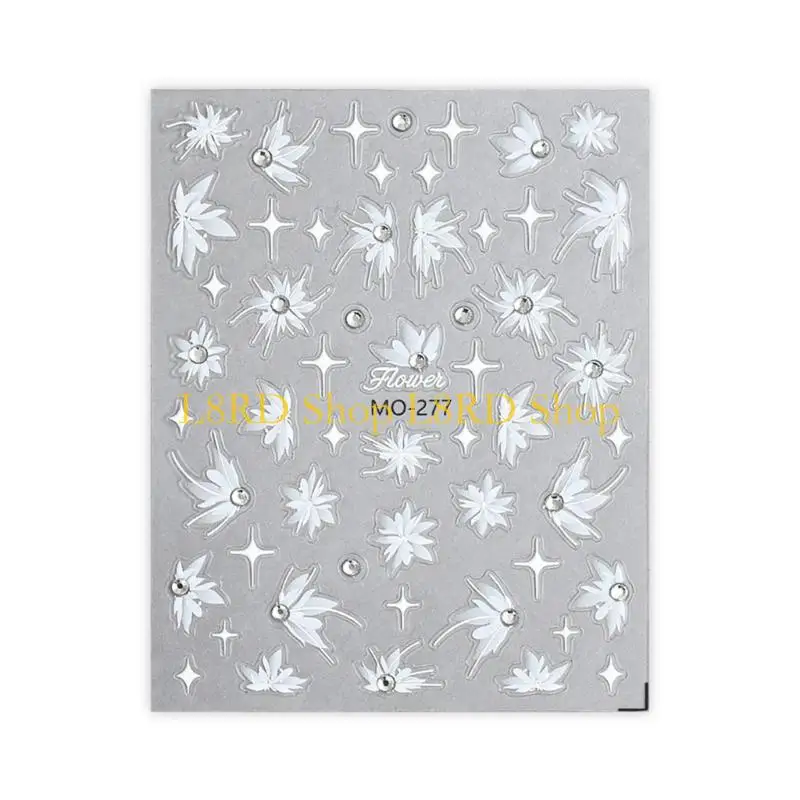 

L8RD Adhesive Flower Decals 5D Embossed Diamond Flower Stickers for Women