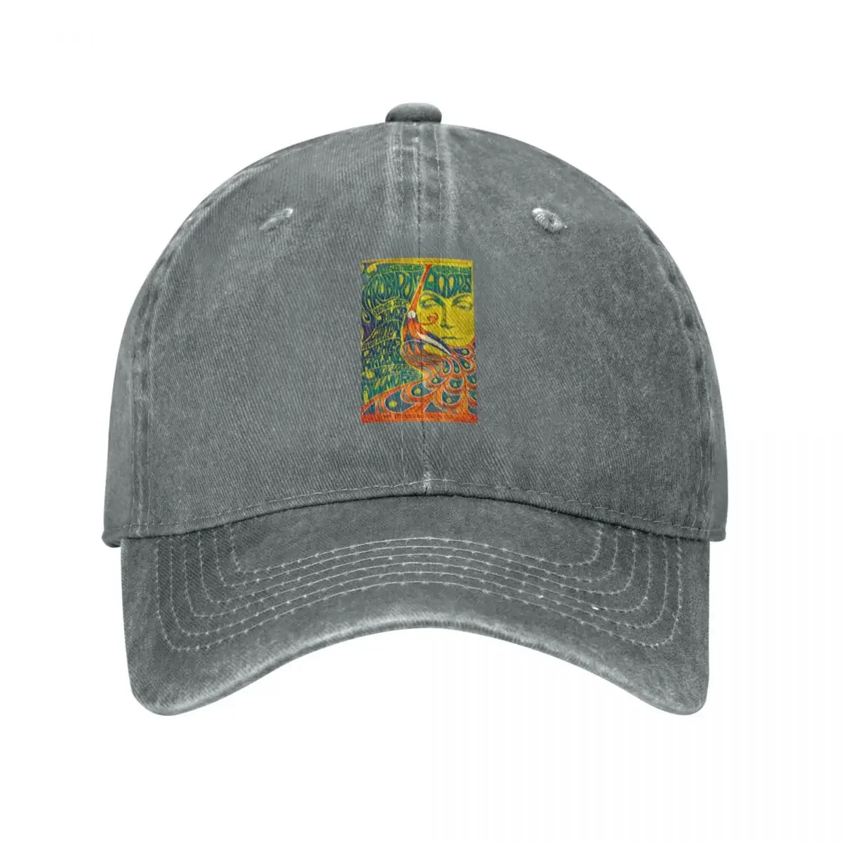 1967 DOORS / YARDBIRDS CONCERT - DARK WOOD TEXTURE GREEN BACKGROUND Baseball Cap Rugby Golf Cap Golf Men Women's