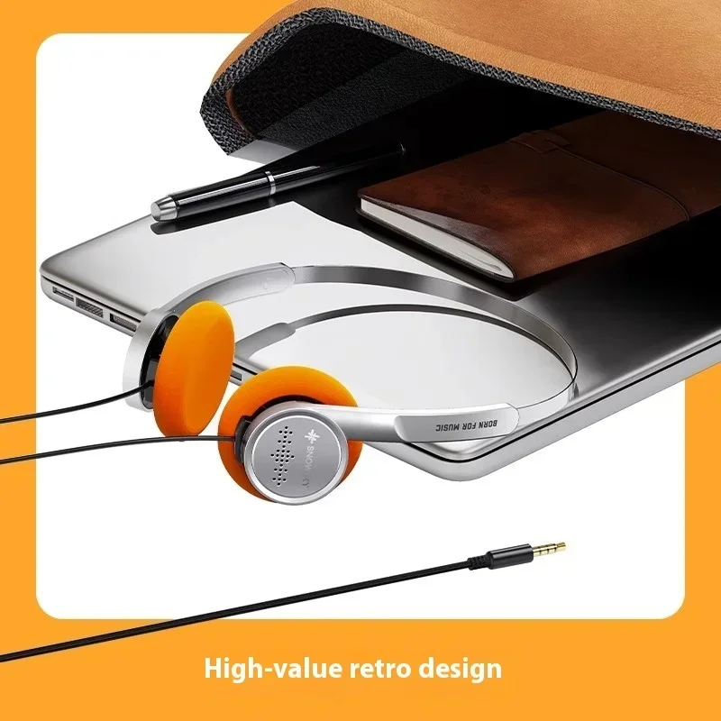 Fiio Snowsky WIND Wired Headphone Retro 40mm Dynamic Lightweight Hifi Fiio 32ω Earphone Customized For Accessory Headset Gift