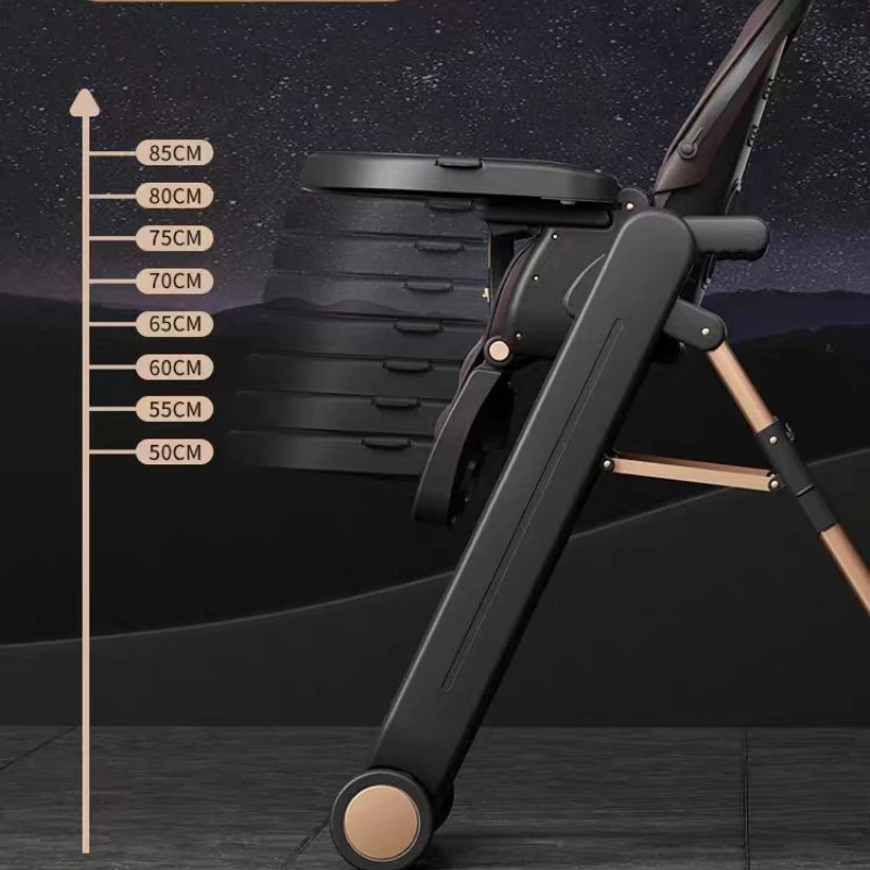 كرسي مرتفع للأطفال قابل للطي متعدد الوظائف مقعد طعام للأطفال قابل للتعديل كرسي تغذية للأطفال مقعد منزلي للأطفال تصميم نمط زائد