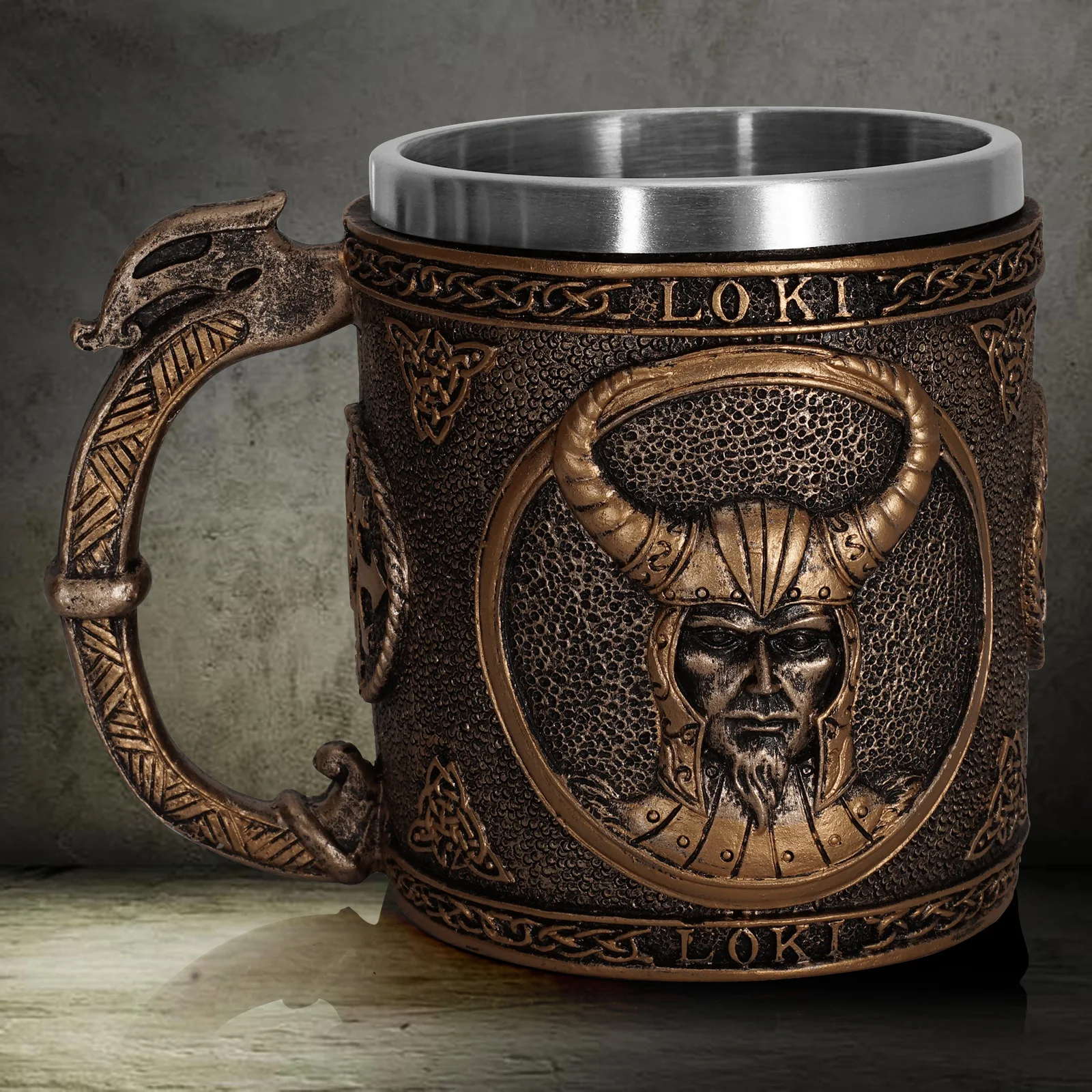 New Nordic Viking Loki Tankard Dragon Scandinavian Mug Nordic Beer Cup