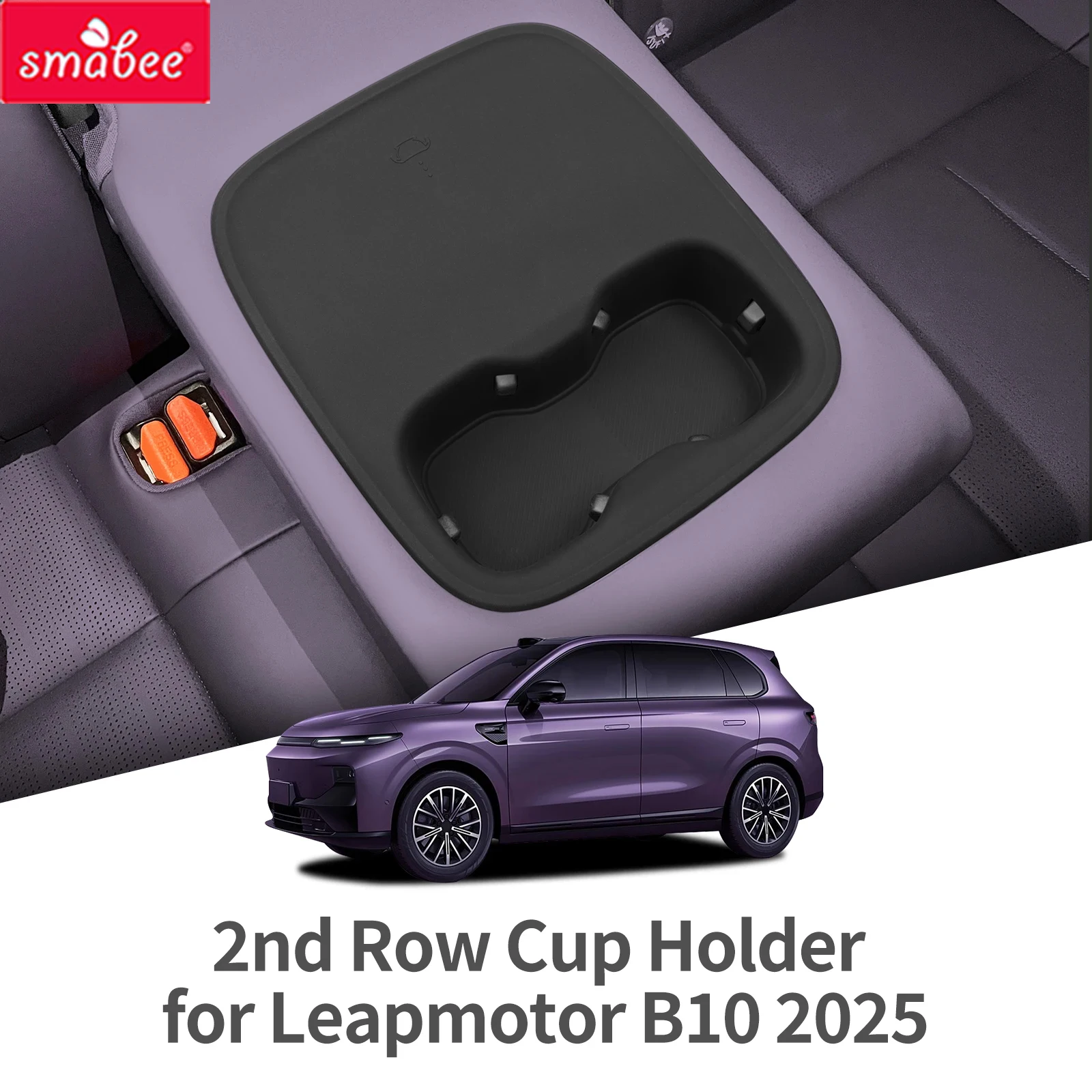 Smabee para Leapmotor B10/B01 2025 2026, Portavasos para la Segunda Fila, Portavasos para Bebidas, Bandeja de Almacenamiento para el Reposabrazos, Accesorios