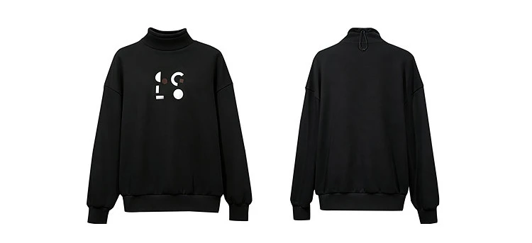 Amii Mock Neck Fleece Lined Sweatshirt Drop Shoulder Oversized Slimming Casual Minimalist Winter Women's Sweaters 12614002