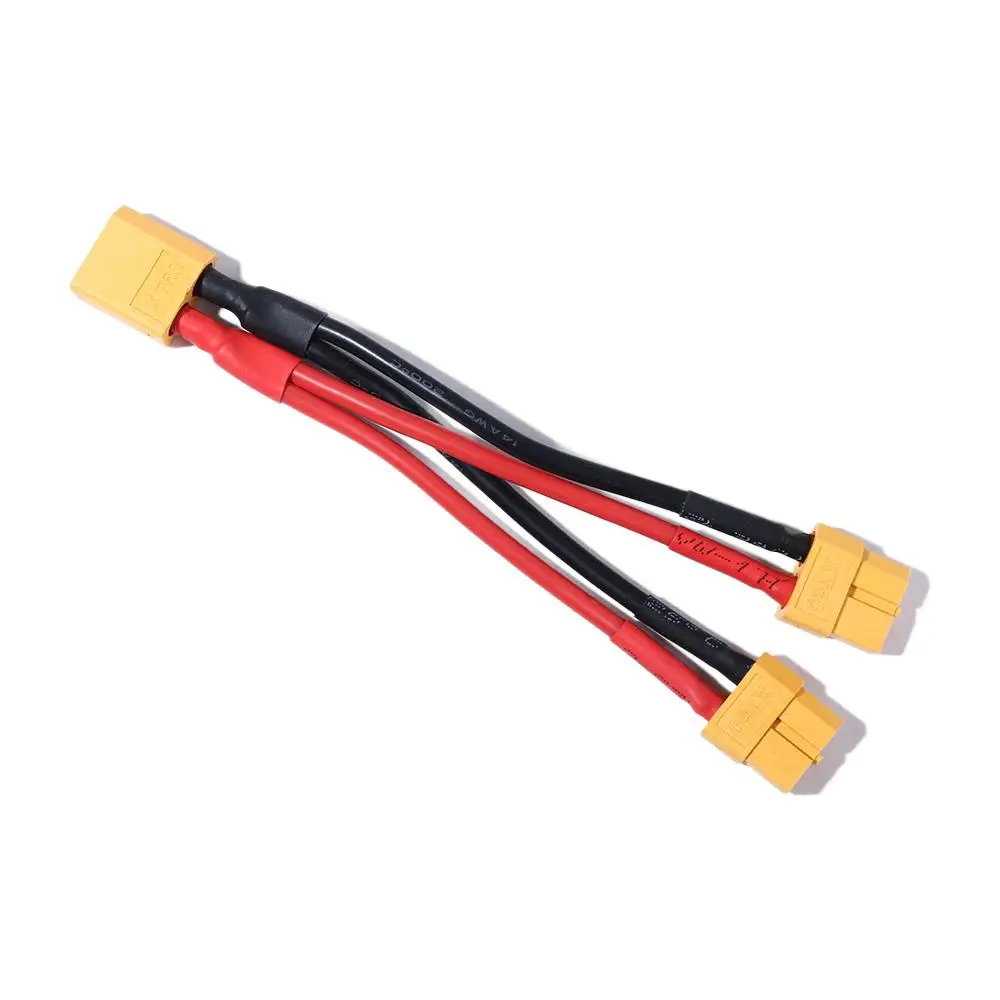 XT60 Female Dual Extension One Female to Two Male Battery Connector Cable Parallel Battery Cable Connector Wire Power Cable