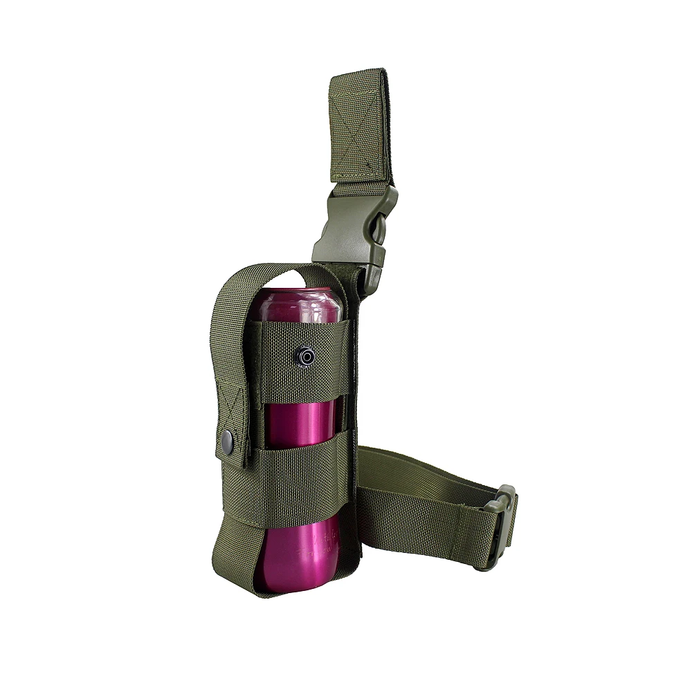 Tactical Drip Leg Pepper Spray Holder Fits MK9 Water Bottle Holster with Adjustable Thigh Cuff Pocket Bottle Holder Open Top