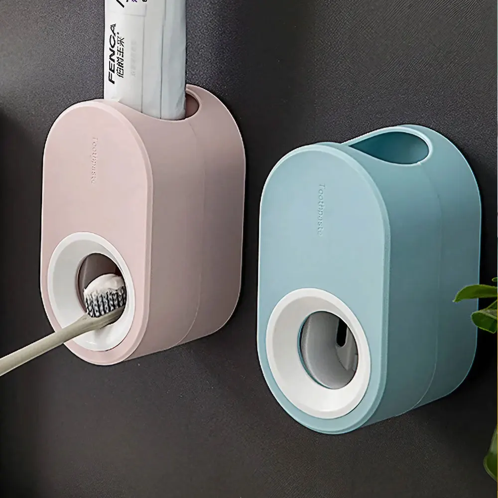 Home Bathroom Automatic Toothpaste Dispenser with Wall-mounted Hands-free Toothpaste Squeezer