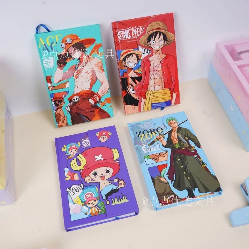One Piece anime notebook A5 magnetic buckle notebook high-looking Luffy Zoro notepad new anime stationery holiday gift wholesale
