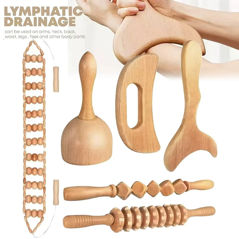 Holz Massage Roller Lymphdrainage Massage Schaber Ganzkörper Schmerzlinderung Werkzeug Anti Cellulitis Gliedmaßen Massage