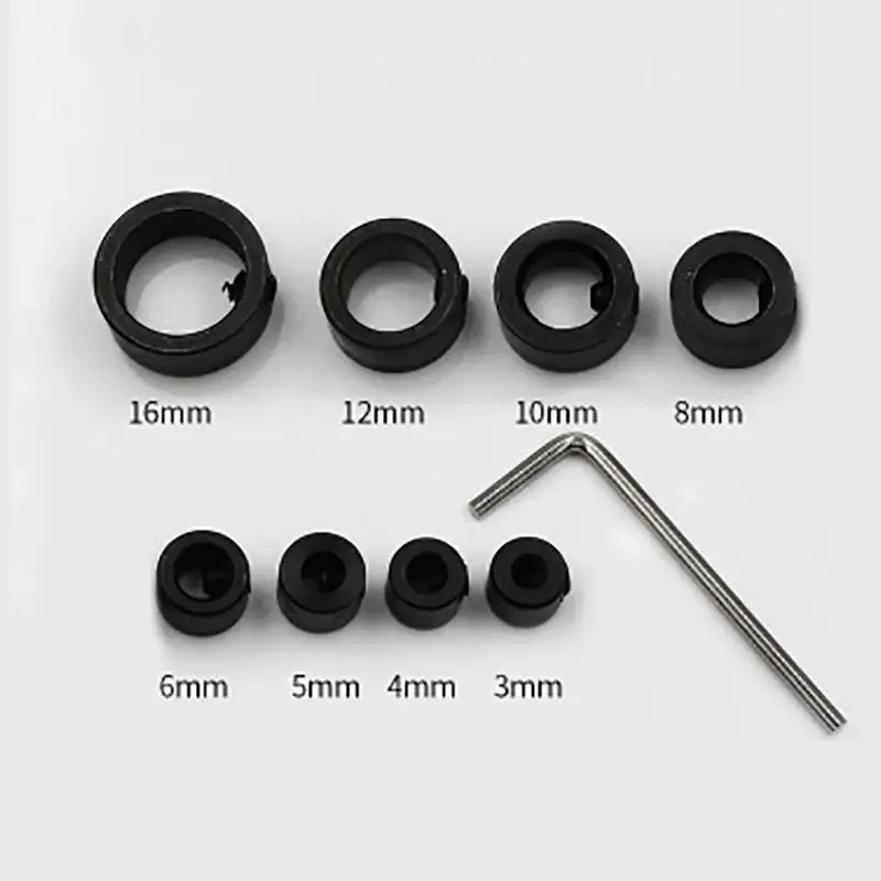 8Pcs 3-16mm Woodworking Drill Locator Bit Depth Stop Collars Ring Positioner Drill Locator Wood Drill Bit With Wrench