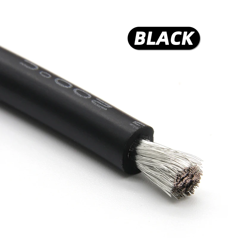 1 ~ 10 m flexibles Silikonkabel, rot, schwarz, Autobatteriekabelung, 30, 28, 26, 24, 22, 20, 18, 16, 14, 12, 10, 8 AWG, hitzebeständiger elektrischer Draht