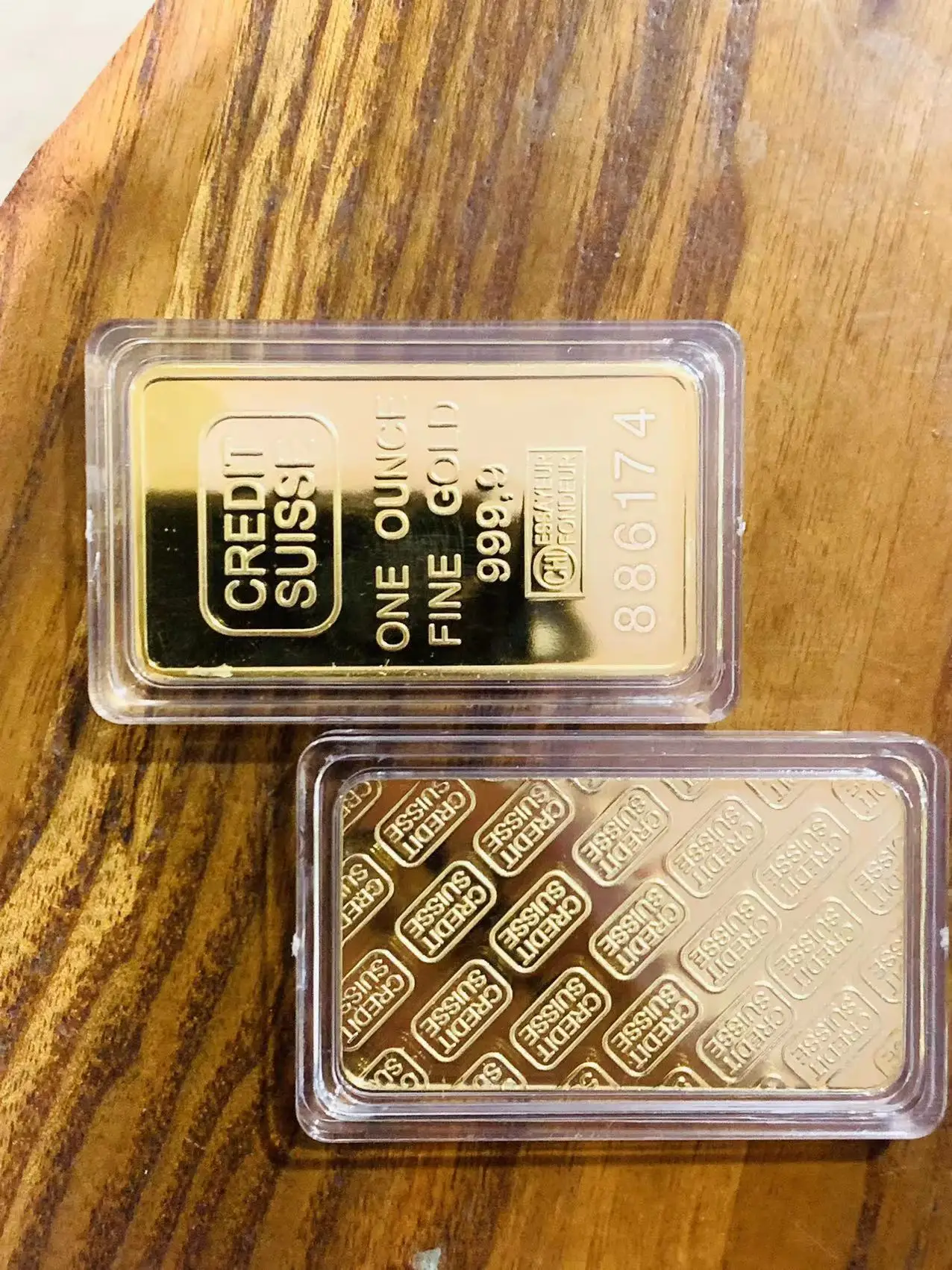Custom 24k Pure Gold Plated Laser Serial Number 50mm Swiss Coin
