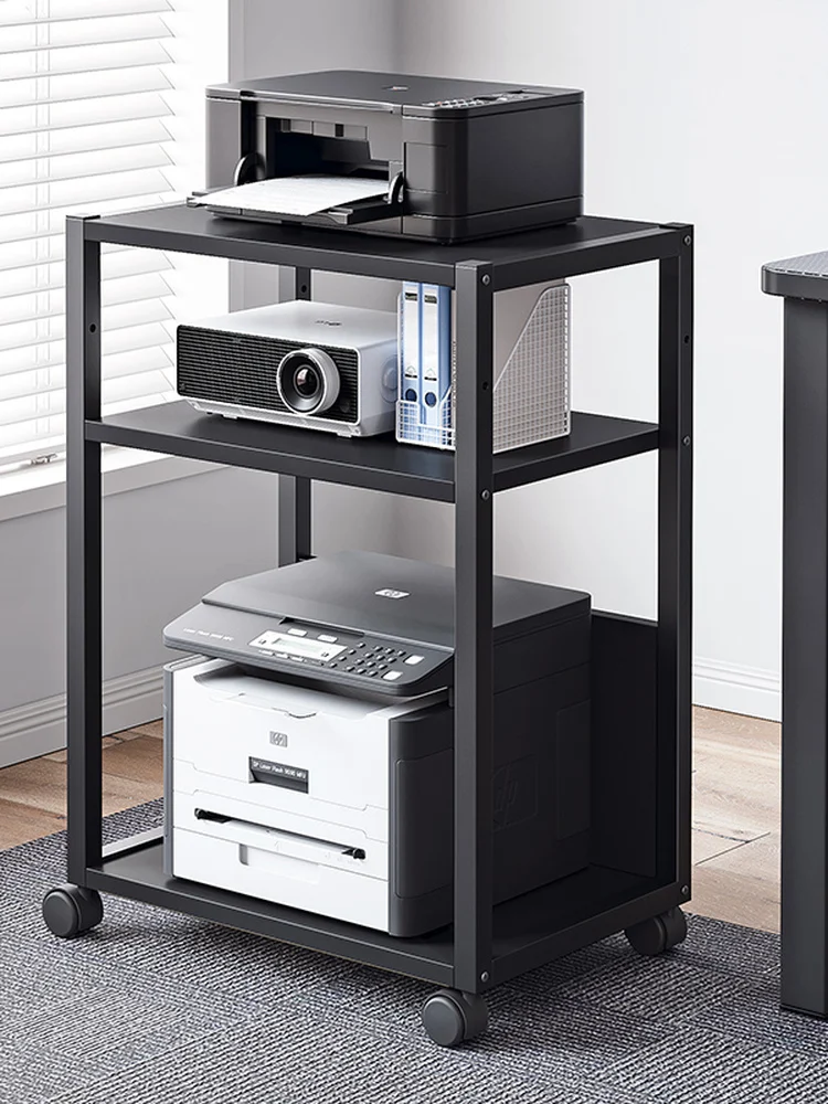 Mobile Small Floor-standing Printer Stand Office Desk Multi-functional Host Storage Organizer Rack Modern Simple Style Home F...