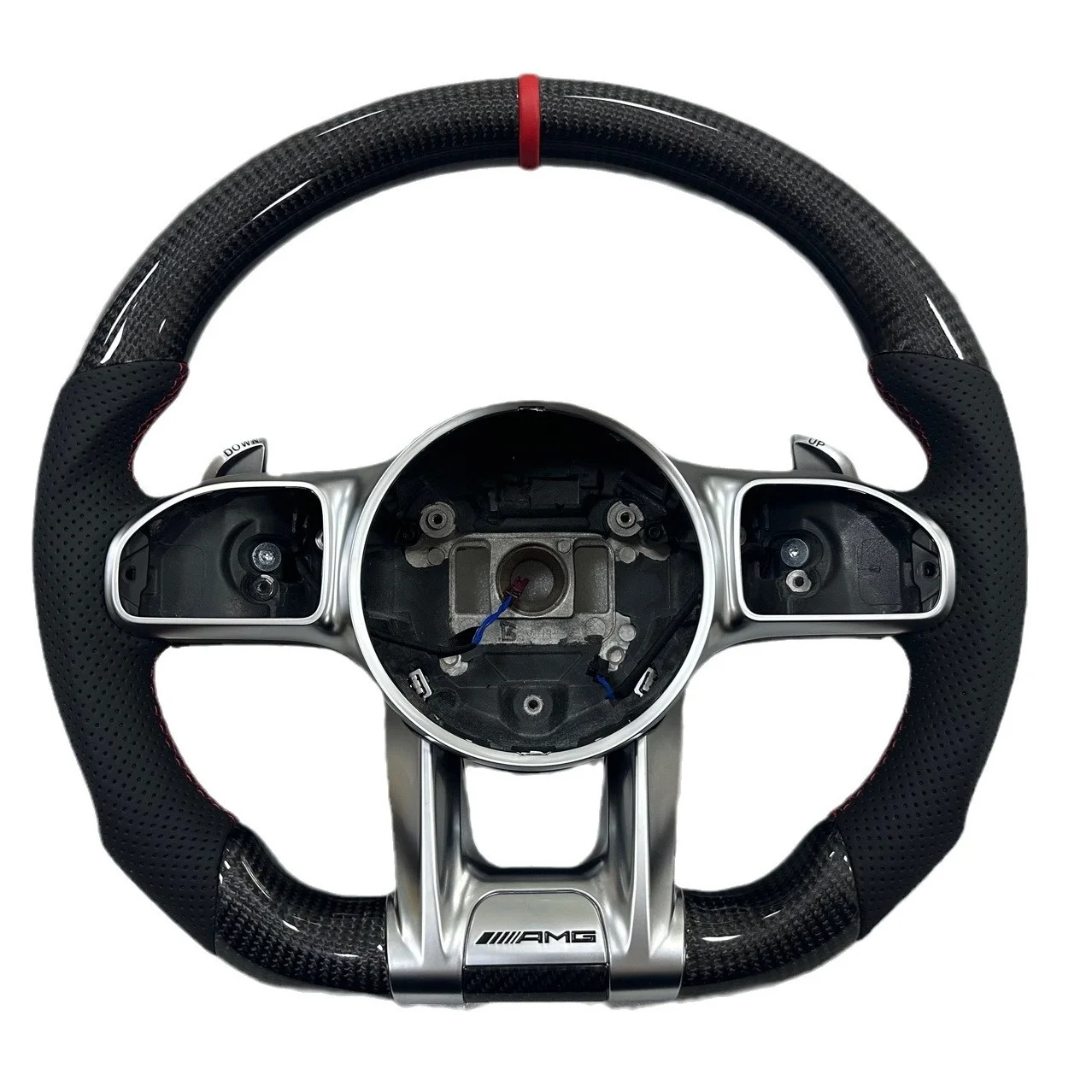 

AMGs Modified Leather Racing Steering Wheel Sports Design Style CLS GLC GLE CLA GLS for Benz SLC-Class SLC200 SLC260 SLC300