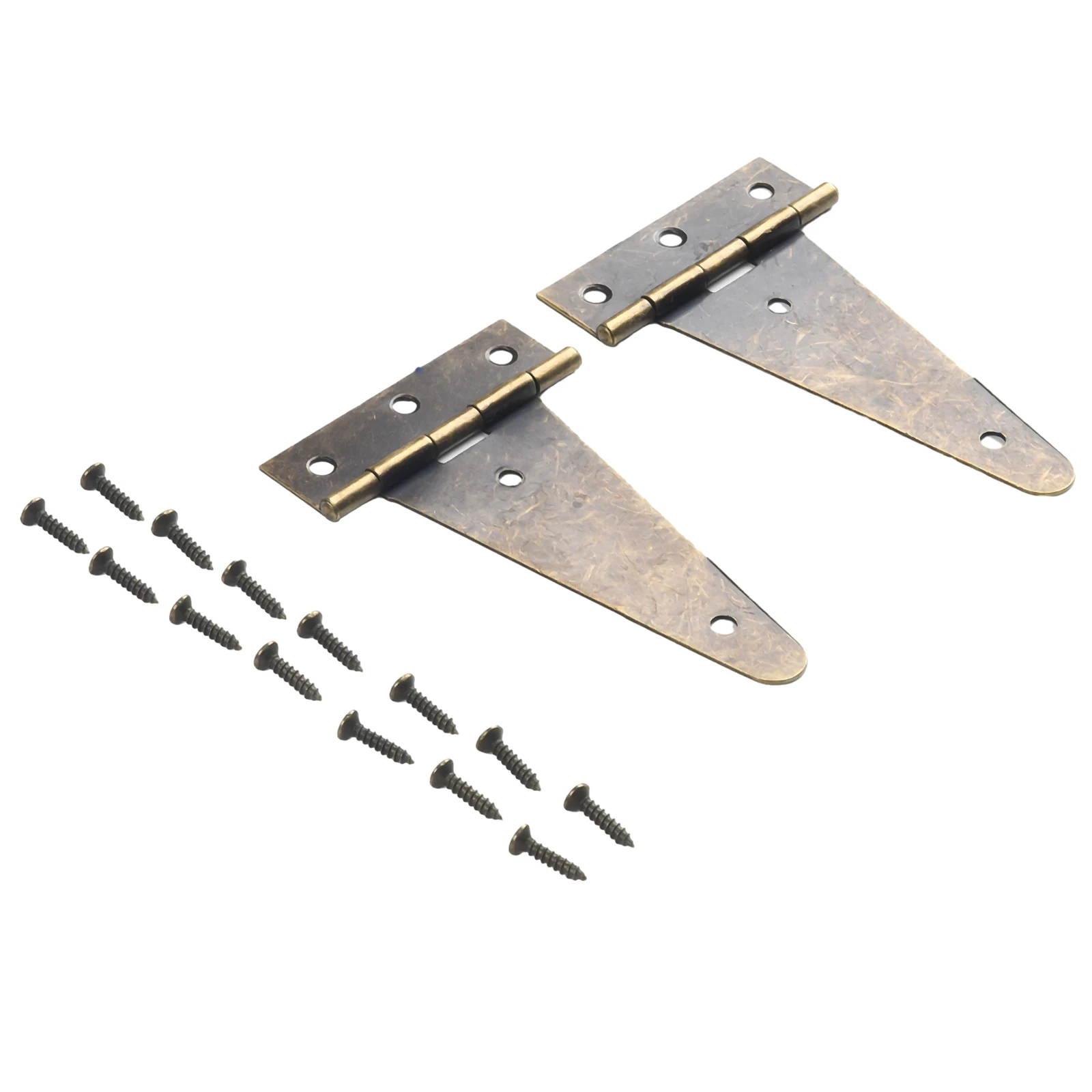 Replacement Supplies Hinges New With Screws Galvanized Iron High-Quality Materials Practical T Shaped 2pcs Set