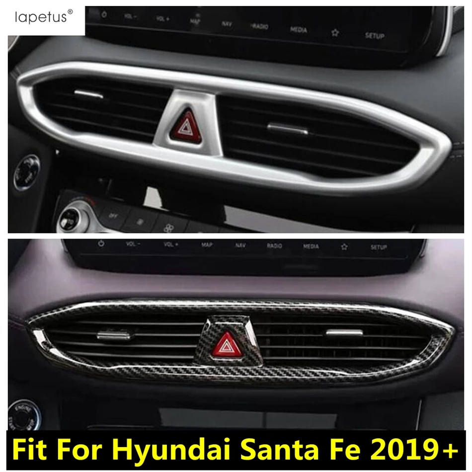 

Central Middle Air AC Conditioning Outlet Vent Warning Light Lamp Frame Cover Trim Accessories For Hyundai Santa Fe 2019 - 2023