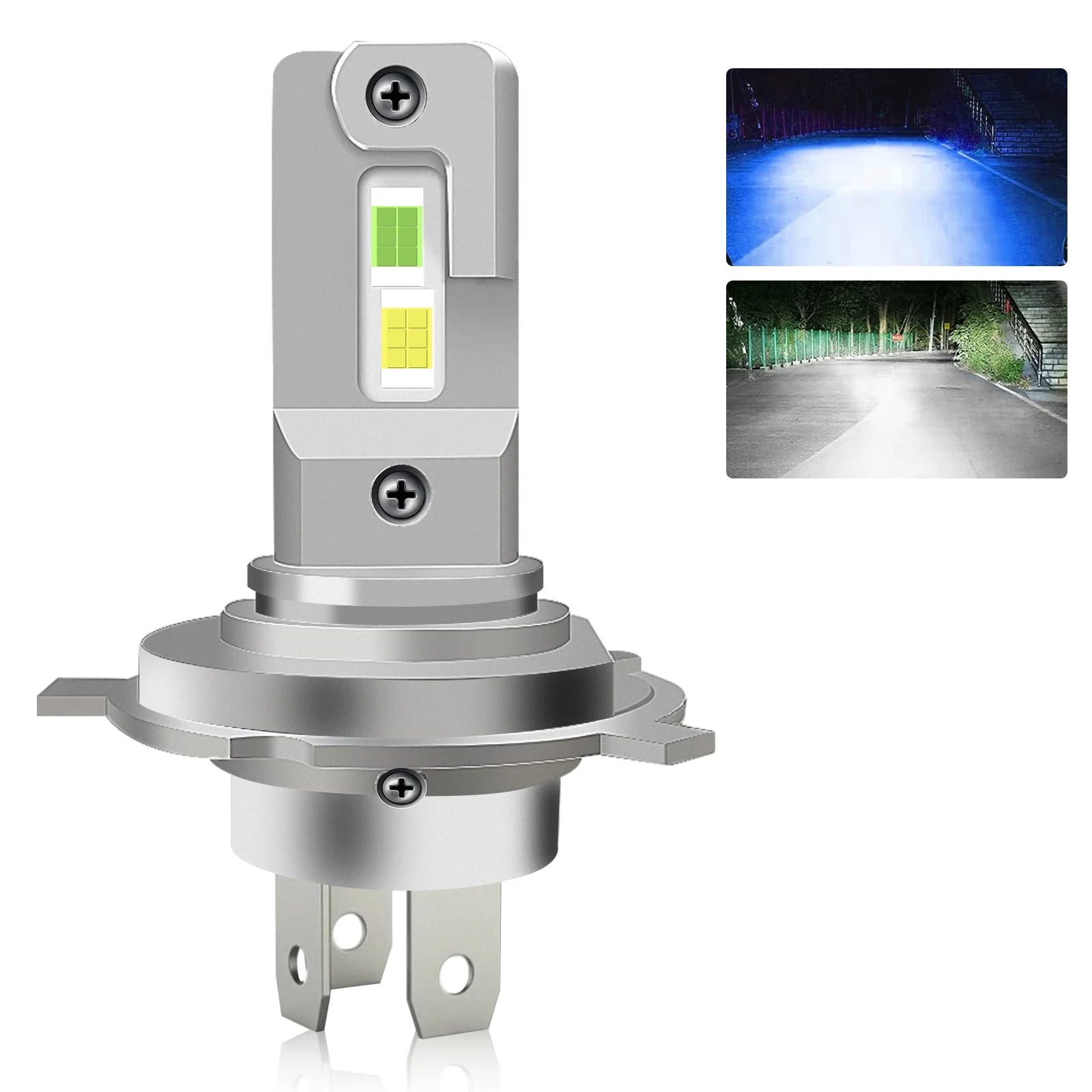 

1Pcs 9003 H4 LED Headlights High and Low Beam Canbus Fanless Design Head Light for Car Motorcycle 12V Blue Green Yellow